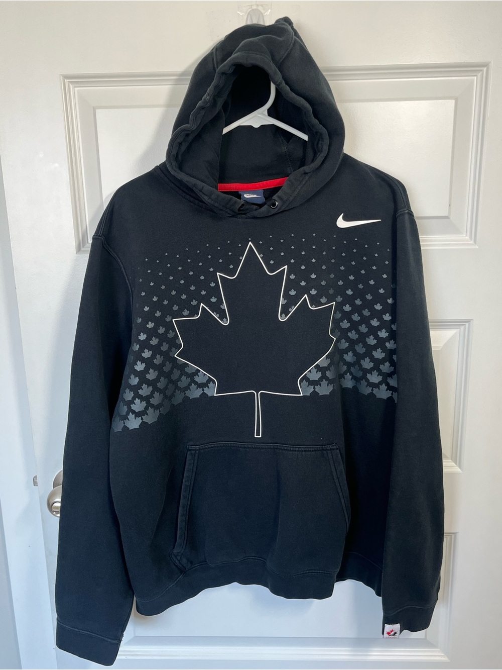 Nike Team Canada Hockey Hoodie Black Pullover Sweatshirt Large